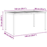 Garden Dining Set 5 pcs Solid Acacia Wood and Stainless Steel 3334815