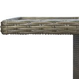 Garden Table Brown Poly Rattan and Tempered Glass 313313
