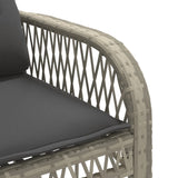 4 Piece Garden Sofa Set with Cushions Light Grey Poly Rattan 368732