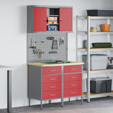 Work Cabinet Set with Drawer with Shelf with Storage 5 pcs Red 3321423