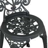 Garden Bistro Set 3 pcs Black Aluminium 42002387