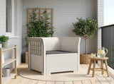 1-Seater Armchair with Cushion Rattan Look PP White 8011861