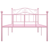 ZNTS 284537 Bed Frame without Mattress Pink Metal 90x200 cm