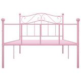 284538 Bed Frame without Mattress Pink Metal 100x200 cm