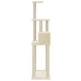 Cat Tree with Sisal Scratching Posts Cream 147 cm 171476