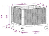 Garden Planter with Wheels Brown 40 x 40 x 44 cm PP 3422909