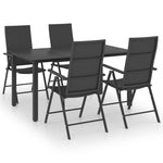 5 Piece Garden Dining Set Black 3060048