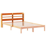 Headboard with Shelves Wax Brown 120 cm Solid Wood Pine 850958