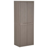 Garden Storage Cabinet Brown 65x45x172 cm PP Wood Look 151240