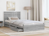 Bed Frame with Drawer Grey Sonoma 90 x 190 cm Engineer Wood 3411164