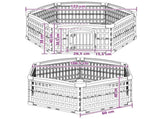 6 Panel Dog Playpen White 122 x 106 x 40 cm Plastic 42027217