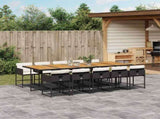 Garden Dining Set Black and brown 3211299