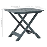 48791 Folding Garden Table Green 79x72x70 cm Plastic