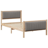 Bed frame Brown and taupe 100 x 200 cm Solid pine wood 878492