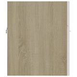Sink Cabinet with Built-in Basin White and Sonoma Oak Engineered Wood 3070816