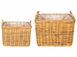 Planter Basket GENDT 2 pcs Natural Brown Kubu Rattan 42020970