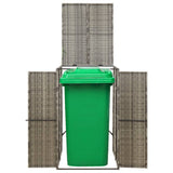 Single Wheelie Bin Shed Grey 70x80x117 cm Poly Rattan 319864