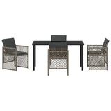 Garden Dining Set 5 pcs Grey Poly Rattan 3380626