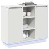 LED Sideboard White 90 x 32 x 75 cm Engineered Wood 869682