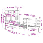 ZNTS Bookcase Bed without Mattress 90x200cm Solid Wood Pine 3322790