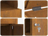 Parcel Drop Box Rusty 47.5 x 38 x 59 cm Weathering Steel 874946