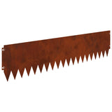 Lawn Edging 10 pcs 103 x 25 cm Steel Rusty 8008502