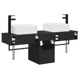 Bathroom Furniture Set 3 pcs Black Engineered Wood 3405598