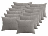 Cushion Cover 12 pcs ALMELO Light Grey 50 x 50 cm Corduroy 914895