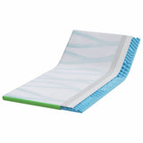 Mattress Topper White and Green 90 x 200 x 6 cm Jaquard Fabric 4106146