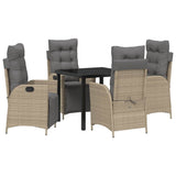 Garden Dining Set with Cushion 5 pcs Beige Poly Rattan 3380562