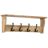 Wall-mounted Coat Rack with 4 Hooks Solid Wood Mango 358956