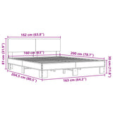 Bed Frame without Mattress Black 160x200 cm 3280182