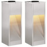 Solar Led Pathway Light 2 pcs Silver Stainless Steel 879713