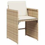 Garden Chairs with Cushions 4 pcs Beige Poly Rattan 364987