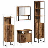 Bathroom Furniture Set with Door 4 pcs Old wood Engineered wood 3332603