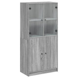 Highboard with Doors Grey Sonoma 68x37x142 cm Engineered Wood 3295869