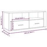 TV Cabinet Smoked Oak 100x35x40 cm Engineered Wood 816813