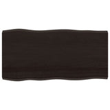 Table Top Dark Brown 100x50x cm Treated Solid Wood Live Edge 364017