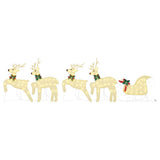 LED Reindeers 5 pcs Gold Fabric 3385887