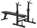 Adjustable Weight Bench, Foldable Bench, with Barbell Rack, Black T3398P349219