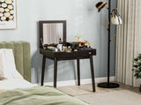 Dressing Table with Flip-up Mirror, Makeup Desk with 2 Drawers, Vanity Table Writing Desk for T3398P344248