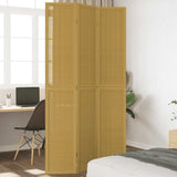 Room Divider 3 Panels Brown Solid Wood Paulownia 358816