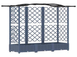 Raised Bed with Trellis and Roof Grey 163 x 40 x 126 cm PP 42032558