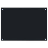 Kitchen Backsplash Black 70 x 50 cm Tempered Glass 249482