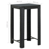 5 Piece Garden Bar Set with Cushions Poly Rattan Black 3095384
