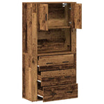 Highboard with Drawer Old wood 80 x 33 x 150 cm Engineered wood 3334343