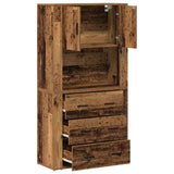 Highboard with Drawer Old wood 80 x 33 x 150 cm Engineered wood 3334343