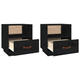 Bedside Cabinets 2 pcs Black 40x34x45 cm Solid Wood Pine 818304