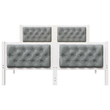 Bed Frame Light Grey 140 x 190 cm Solid Pine Wood 3394297