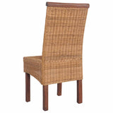 Dining Chairs 4 pcs Brown Natural Rattan 274202